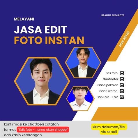 Jual Jasa Edit Pas Foto Instan Ganti Latar Background Jas Hijab Pakaian