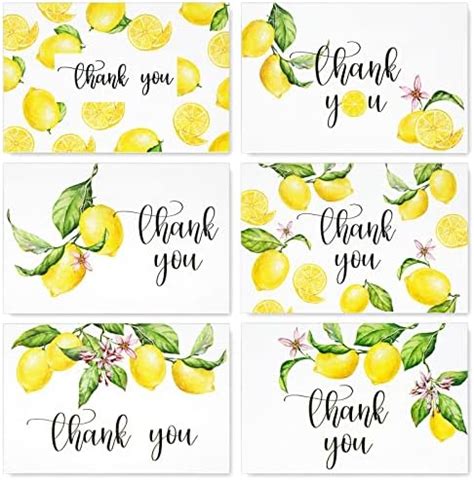 Amazon Vns Creations Lemon Thank You Cards With Envelopes