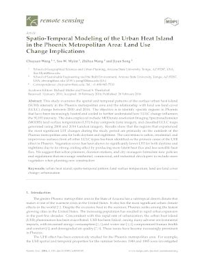 Fillable Online Spatio Temporal Modeling Of The Urban Heat Island Fax