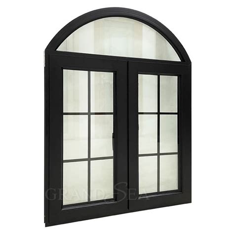 Black Aluminum Arched Casement Windows