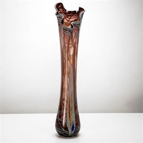 Ваза напольная (интерьерная) с волнистым бортом и разноцветными ...