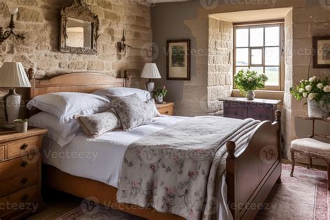 Country Bedroom Decor Interior Design And Holiday Rental Bed With Elegant Bedding And Antique