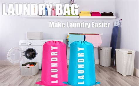 CJWLKJ 2 Pack XL Travel Laundry Bag Machine Washable Dirty Clothes