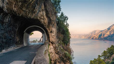 Scenic Coastal Road Along Amalfi Coast Salerno Italy Windows