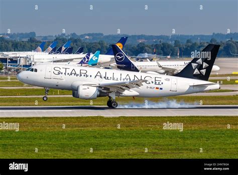 Lufthansa Cityline Airbus A319 Airplane Munich Airport In Germany Star