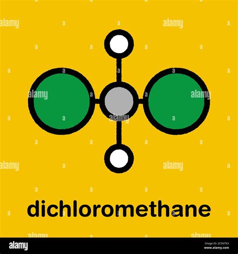 Molécula solvente de diclorometano DCM Fórmula esquelética