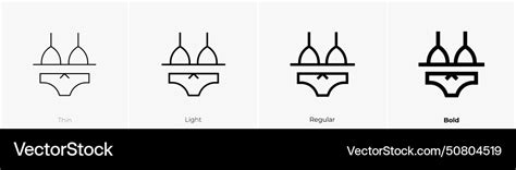 Bikini Icon Thin Light Regular And Bold Style Vector Image