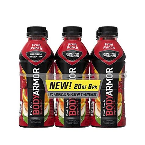 BODYARMOR Sports Drink Sports Beverage, Fruit Punch, Natural Flavors With Vitamins, Potassium ...