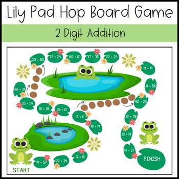 Lily Pad Frog Hop Digit Addition Math Board Game By Ms C In Second