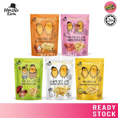 Master Kim Potato Stick Snack Honey Butter Salted Hot And Spicy Satay 72g