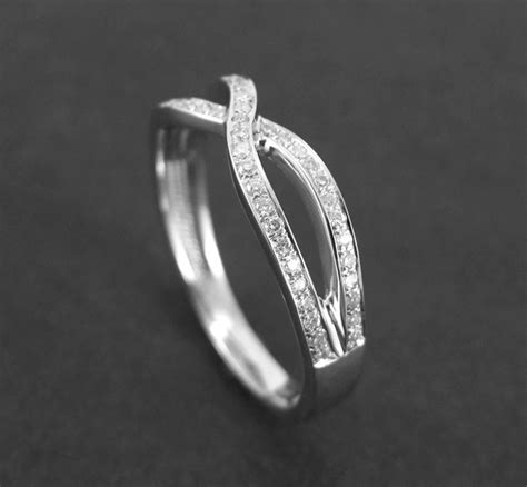 Diamond Infinity Ring Diamond Infinity Knot Ring Diamond Etsy