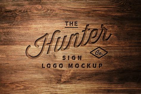 Wood Carving Logo Mockup