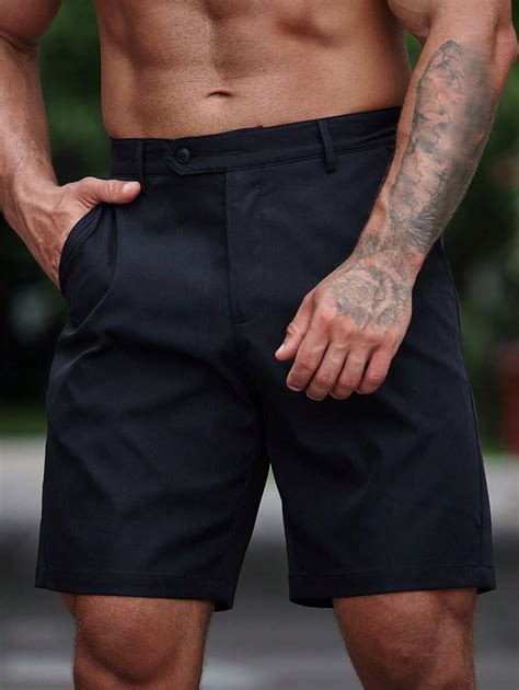 Manfinity Mode Men Solid Slant Pocket Bermuda Shorts Shein Usa