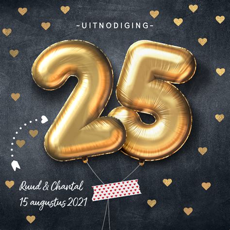 Uitnodiging Huwelijk Jubileumfeest 25 Jaar Kaartje2go