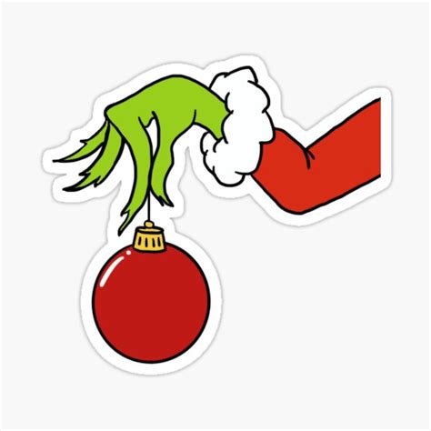 "Grinch Hand Holding Ornament" Sticker for Sale by DesignsForU2 | Redbubble