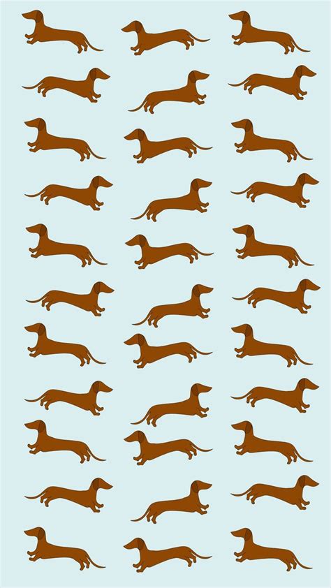 A Brown Dachshund Pattern On A Pink Background