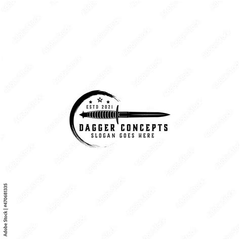 Dagger Logo Design Conceptssword With Sharp Blade Vector Template