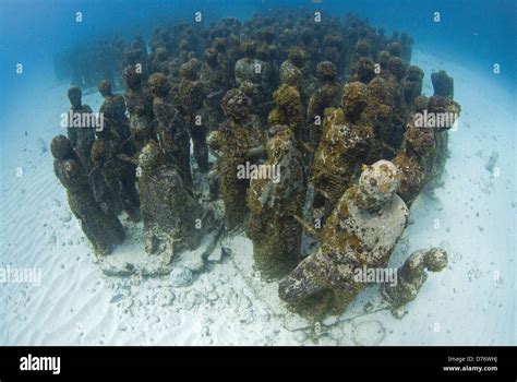 Sculptures at Cancun Underwater Museum Cancun Quintana Roo Yucatan ...