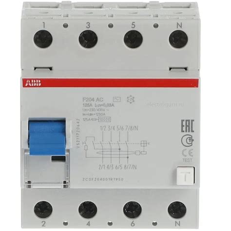 УЗО F204 125А, 30мА, тип AC, ABB, 2CSF204001R1950 - купить в ЭлектроГуру