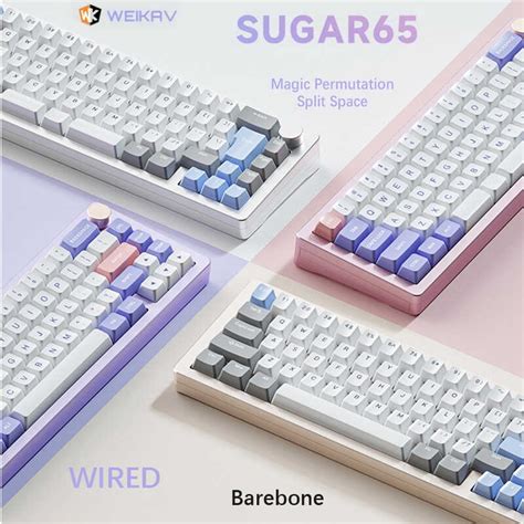 COD LW WEIKAV SUGAR Aluminum Alloy Keyboard Hot Swap Wired Mechanical Keyboard Barebone