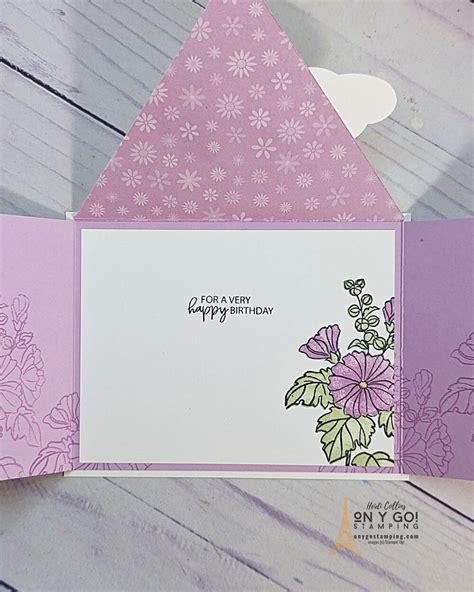 Easy Envelope Closure Fun Fold Card With Patterned Paper ON Y GO