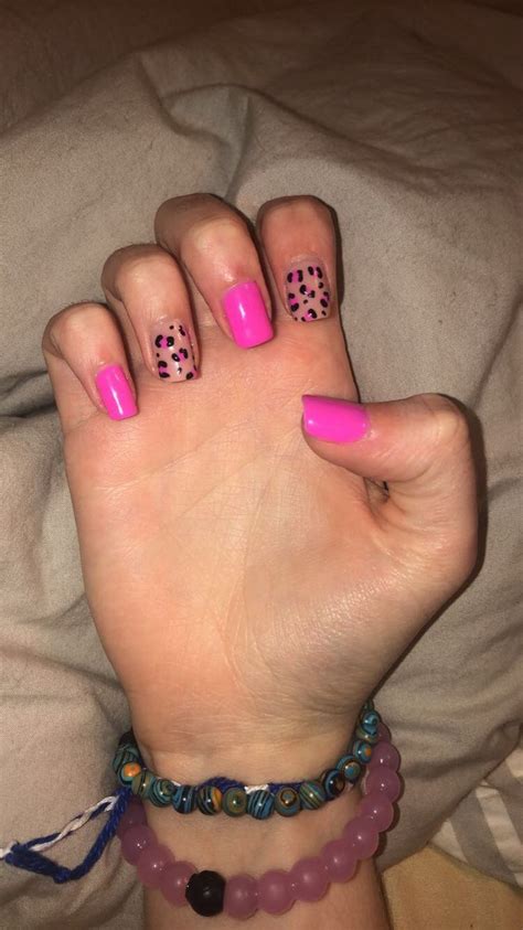 Neon Pink Leopard Nails Leopard Nails Pink Leopard Nails Black Nails