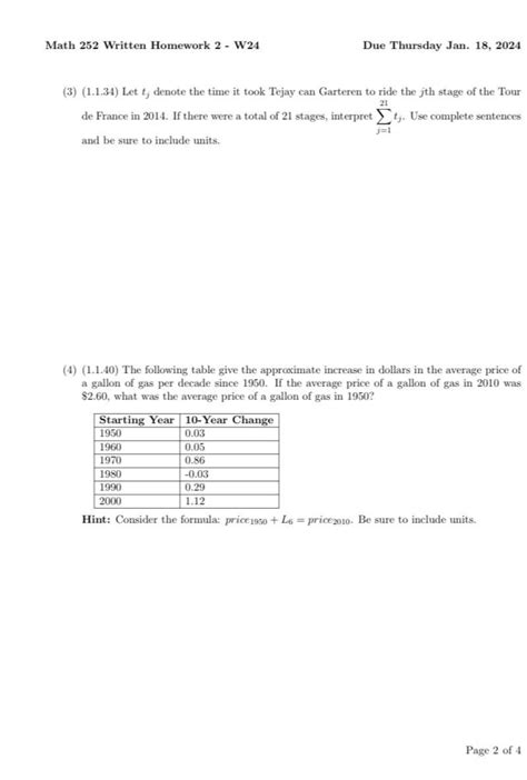 Solved Math Written Homework W Due Thursday Jan Chegg