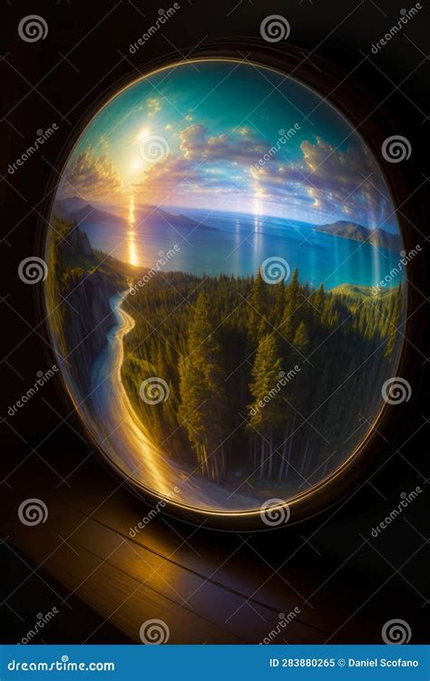 Reflejo De Una Puesta De Sol En Un Espejo Ai Generativo Imagen De