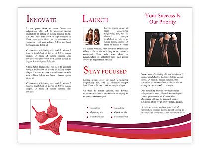 Isolated Pink Lingerie Set Bra And Panties On White Background Brochure Template Design ID