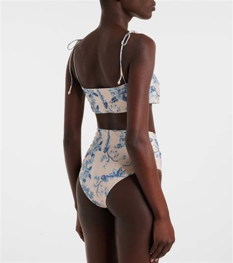 Primavera Floral Bikini Top In Blue Agua By Agua Bendita Mytheresa