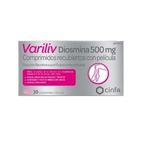 Variliv Diosmina 500 Mg Comprimidos Recubiertos Con PelÍcula 30