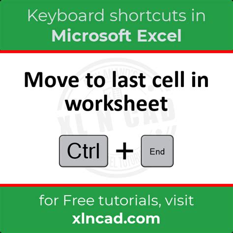 Excel Shortcut To Move To Last Cell In Worksheet