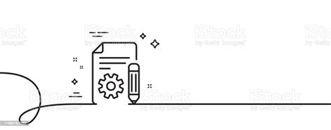 Documentation Line Icon Technical Instruction Sign Continuous Line With