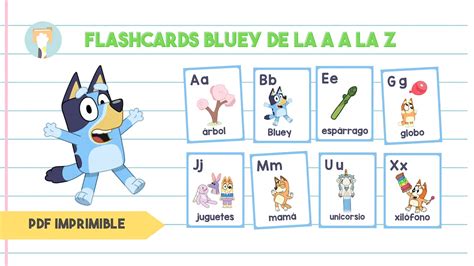 Flashcards Abecedario De Bluey En Espa Ol Salduu