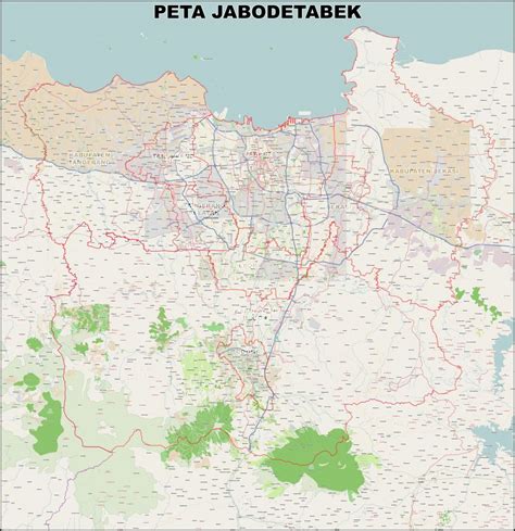 Peta Jabodetabek Ukuran Besar 150x155cm Jakarta Depok Bogor