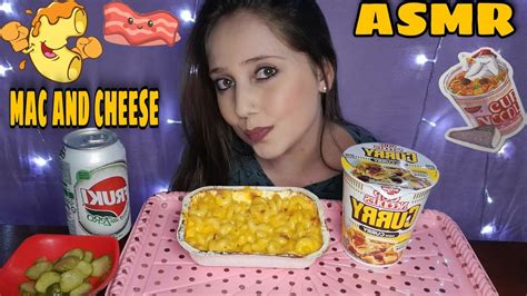 Asmr Comida Mac N Cheese Macarr O Cheddar Bacon Cup Noodles De