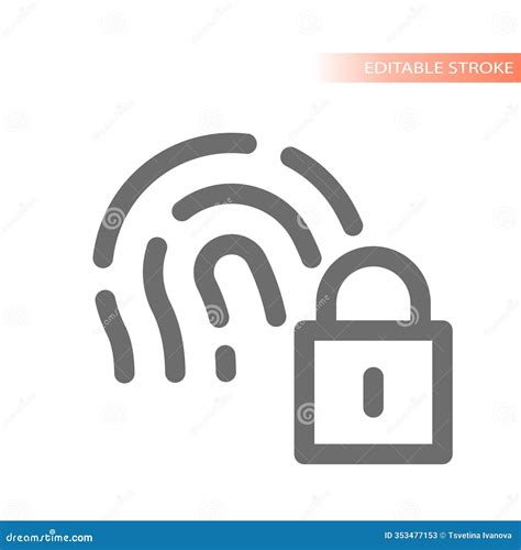 Biometric Entry Line Vector Icon Stock Illustration - Illustration of