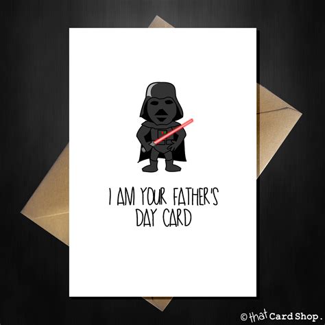 Darth Vader I Am Your Fathers Day Card Funny Star Wars Card