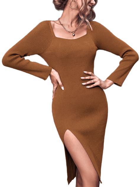 Berthmeer Long Sleeve Sweater Dress Holiday Dresses Womens Winter