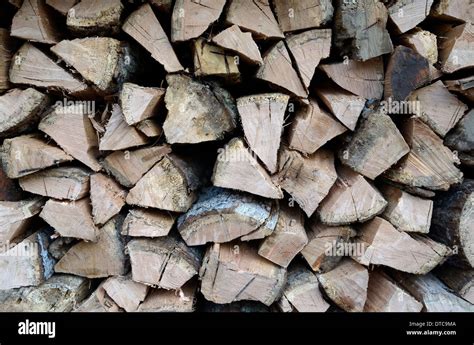 Firewood Stacked And Split Stock Photo Alamy