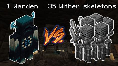 Wither Skeletons Vs Wardon Can A Warden Beat 35 Wither Skeletons Youtube