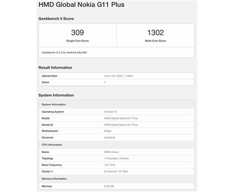 Nokia G11 Plus Passes By Geekbench Coming Soon With Unisoc T606 Chip