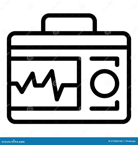 Display Defibrillator Icon Outline Style Stock Vector Illustration Of Line Heartbeat 219566768