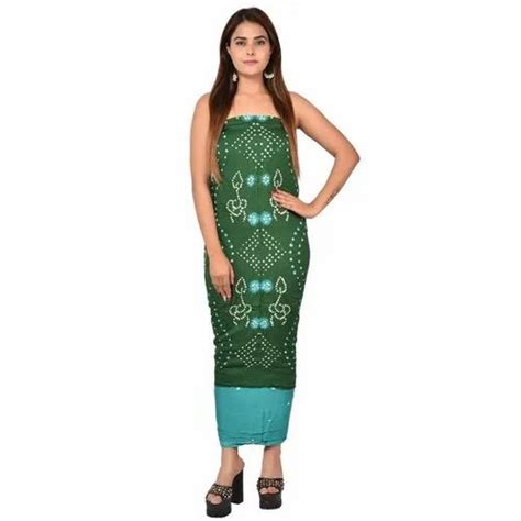 Formal Wear Azad Dyeing Women S Glace Cotton Bandhani Unstitched