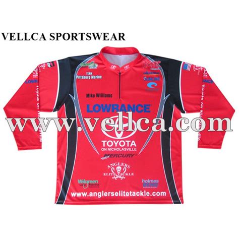 Wholesale Sublimated Cheap Custom Fishing Wear Jerseys Vellca