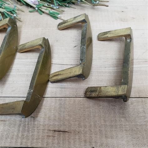 Brass Drawer Pulls Vintage Straight Line Inserts For Drawer Etsy