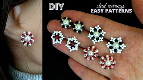 Diy Stud Earrings Beaded Earrings Patterns Beading Tutorials Youtube