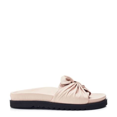 B Florida Nude Leather Sandals From Moda In Pelle UK