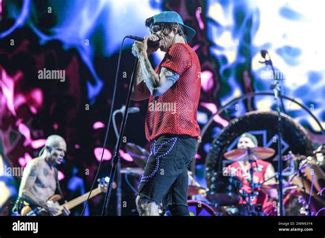 Red Hot Chili Peppers Anthony Kiedis Flea Chad Smith Live In Buenos Aires Argentina Stock