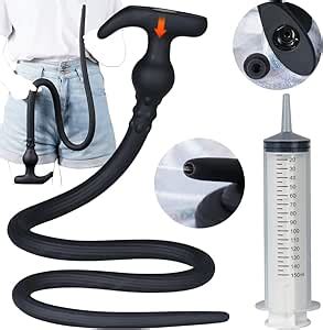 Amazon Gienocy 29 BDSM Extra Long Silicone Anal Plug Douche Set With 150ml Syringe Shower